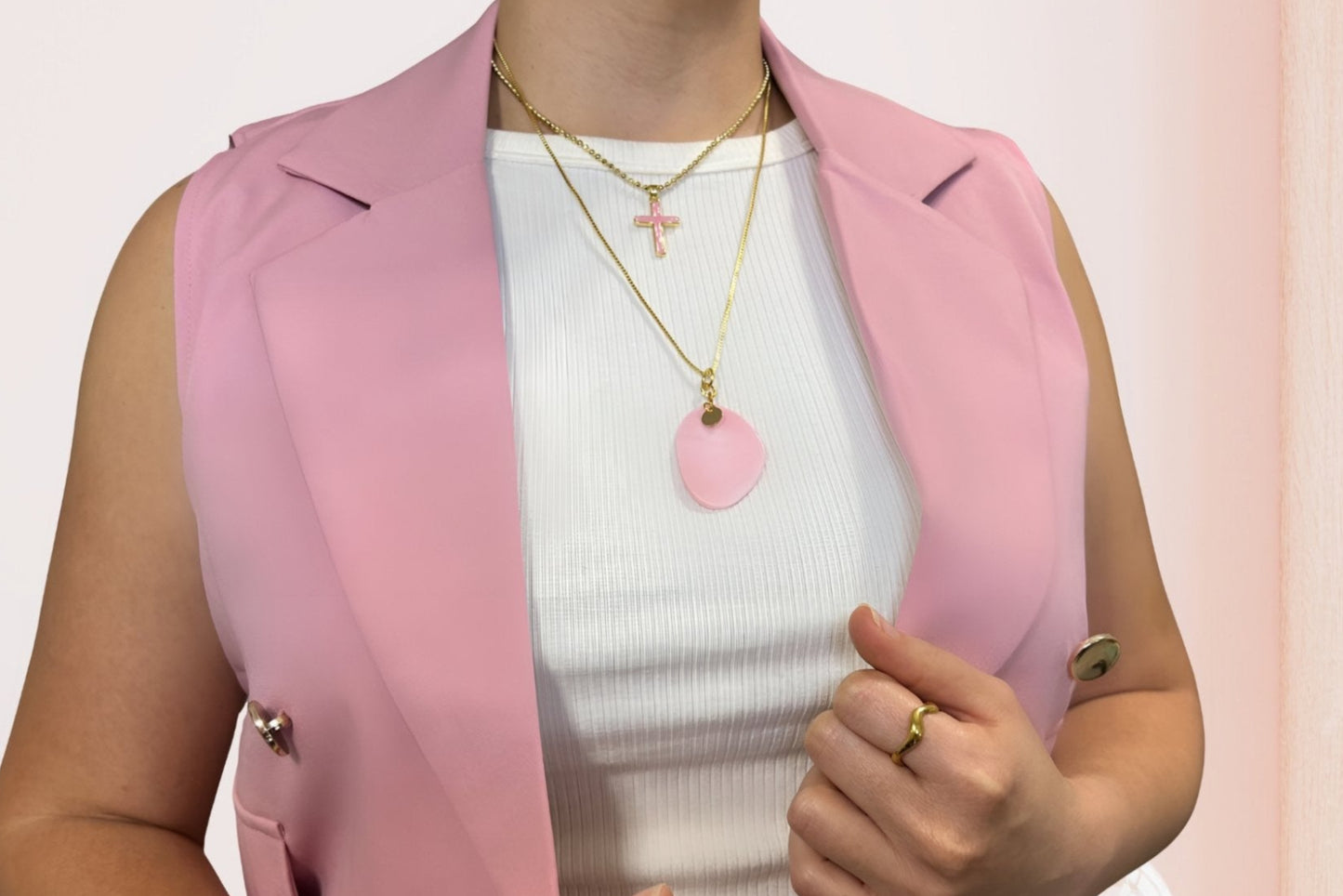 Sechelles Pink Adjustable Handmade Chain - Bonic ZegridSechelles Pink Adjustable Handmade ChainBonic Zegrid