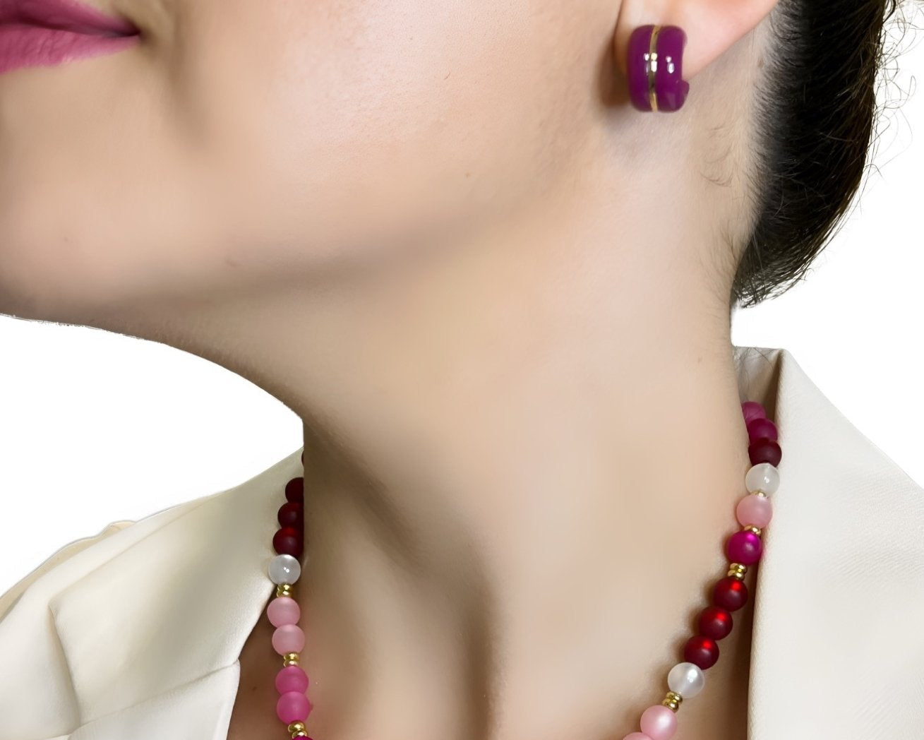 Camille Purple & Pearls Purple Hoops - Bonic ZegridCamille Purple & Pearls Purple HoopsBonic Zegrid