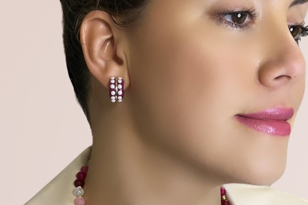 Camille Purple & Pearls Purple Hoops - Bonic ZegridCamille Purple & Pearls Purple HoopsBonic Zegrid