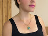 Ranza Gold Chain with Green stone name pendant - Bonic ZegridRanza Gold Chain with Green stone name pendantBonic Zegrid