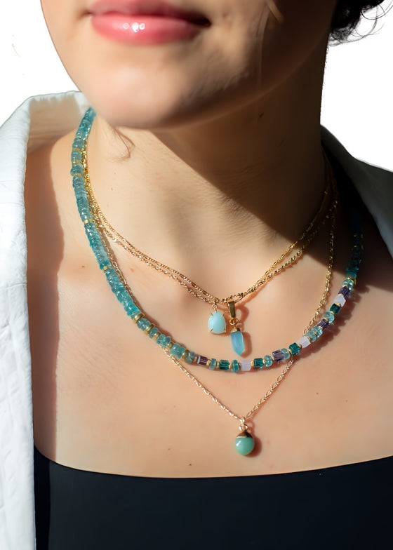 Sissi Green Amazonite Gold laminated Chain - Bonic ZegridSissi Green Amazonite Gold laminated ChainchainsBonic Zegrid