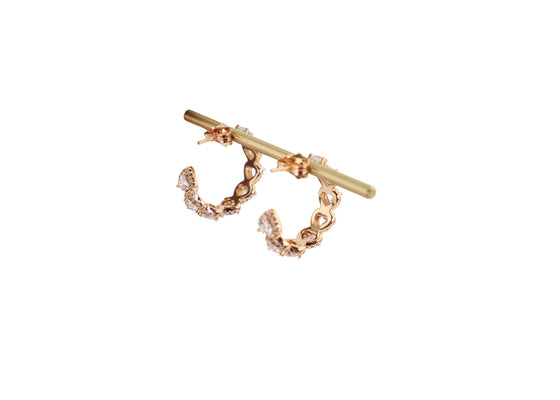 Heart Chic Gold Rose Hoops - Bonic ZegridHeart Chic Gold Rose HoopsearringsBonic Zegrid