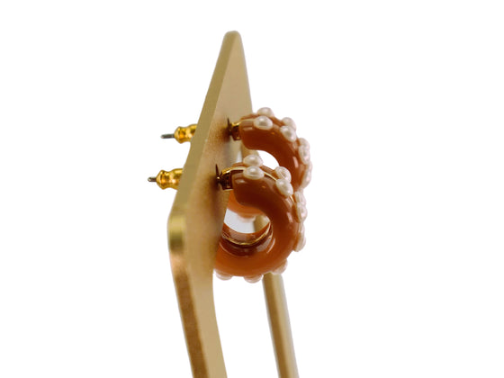 Atina Hoop In Dotted Pearls