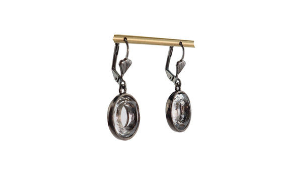 Moon Austrian Black Earrings