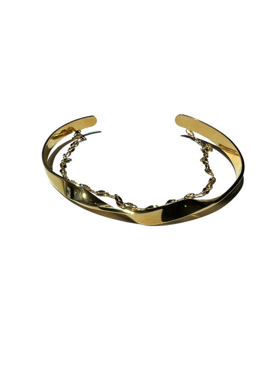 Sitel Gold Bangle with chain - Bonic ZegridSitel Gold Bangle with chainBonic Zegrid